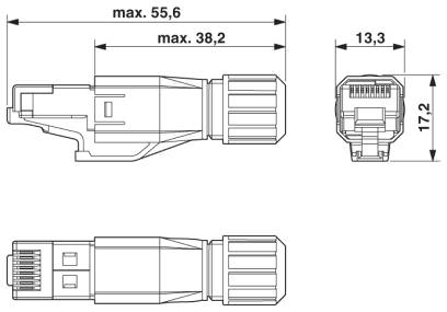 Штекерный соединитель RJ45, IP20