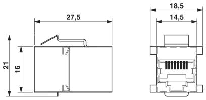 Вставка розетки RJ45, Keystone