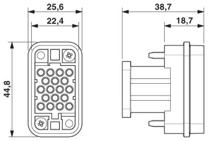 Размерный чертеж HC-COM-17-ESTC