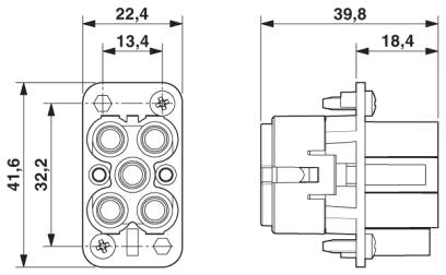 Размерный чертеж HC-COM-4/2-EBUC