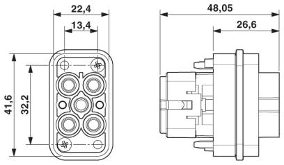 Размерный чертеж HC-COM-4/2-ESTC