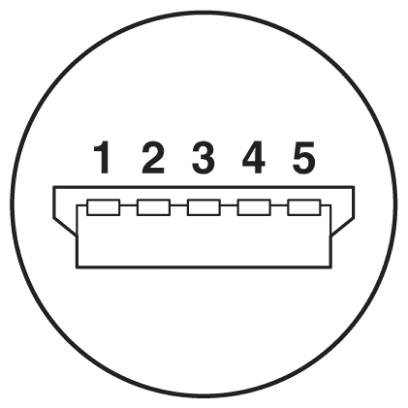 Расположение контактов вилки USB, тип A