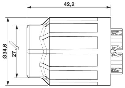 Размерный чертеж гайки QPD 5x2,5