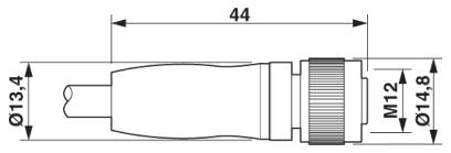 Гнездовая часть разъема M12 х 1, прямая