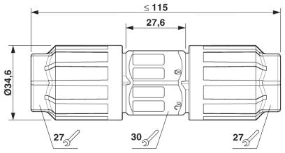 Размерный чертеж QPD C 5x2,5