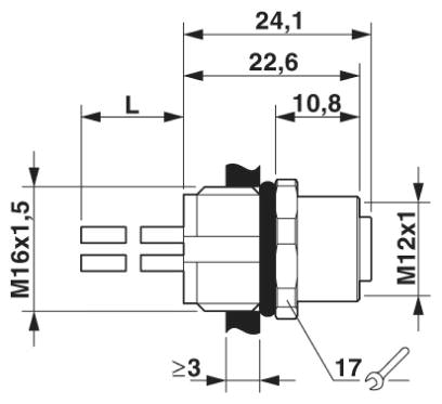 Встраиваемая розетка M12