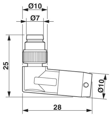 Штыревая часть разъема M8 x 1, угловая