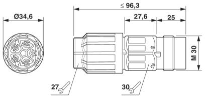 Размерный чертеж QPD C 5x2,5