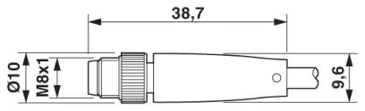 Штыревая часть разъема M8 x 1, прямая