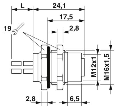 Встраиваемая розетка M12