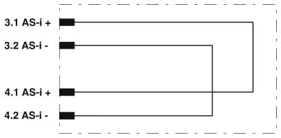 Расположение контактов разветвителя AS-Interface