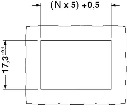 Размеры отверстия в перегородке, N = количество полюсов