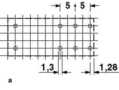 a = шаг 2,5 мм