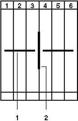 1 = Винтовой мостик <br/>2 = Перегородка