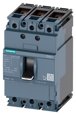 Список изделий: 3VA1 Molded Case Circuit Breakers up to 250 A, TM, 400 V, up to 70 kA