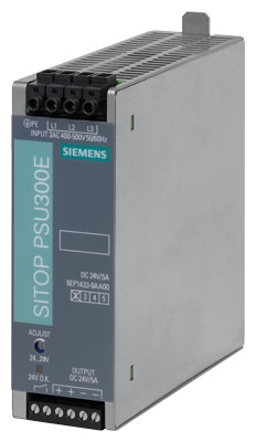 Список изделий: SITOP PSU300E, 3-фазный, 24 В DC/5 A