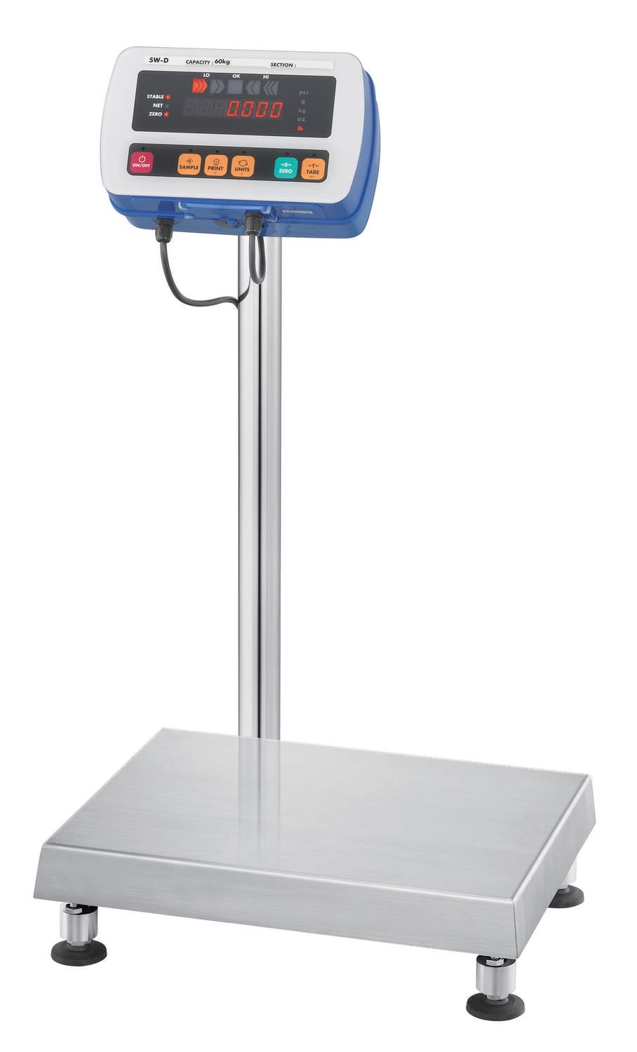 Весы с платформой цифровые герметичные из нержавеющей стали 6 - 150 kg, 0.0005 - 0.001 kg, IP69K | SW series A&D COMPANY, LIMITED