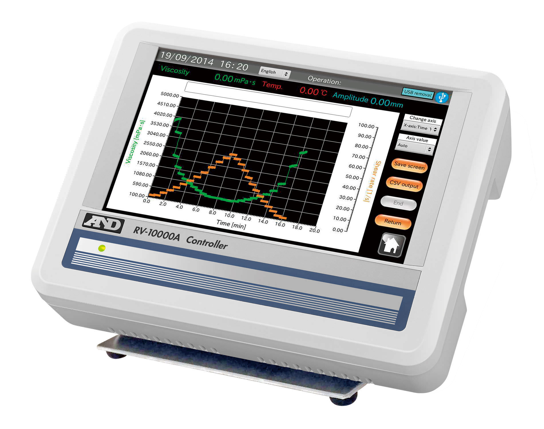 Реометр 0.07 - 1.2 mm, 0.3 - 25 000 mPa.s | RV-10000A A&D COMPANY, LIMITED