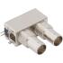 031-70507 Amphenol Conn Dual Port BNC 0Hz to 1GHz 75Ohm Solder RA Thru-Hole F/F Gold Over Nickel Tray
