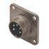 C091 11S014 000 2 Amphenol Flange mount male metal receptacle with O ring seal and ring nut 14 contacts Complete EMI shielding in the fully mated and locked position Contacts sold separately