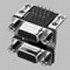 Amphenol. Conn D-Subminiature M/M 9/9 POS 2.77mm Solder RA Thru-Hole 18 Terminal 2 Port - L17H1112131