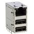 Amphenol. RJ Magnetic (RJMG) - Stacked, Input Output Connectors, Right angle, dip type, RJ45 + Over Dual USB 2.0,1000 baseT,Green/Green-Orange - RJMG2310228A0ER