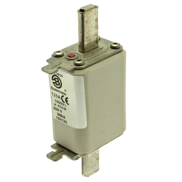 Bussmann. Предохранитель, высокая скорость, 160 A, AC 1000 V, DIN 0, 35 x 60 x 125 мм, aR, DIN, IEC, одинарный индикатор - 170L3839