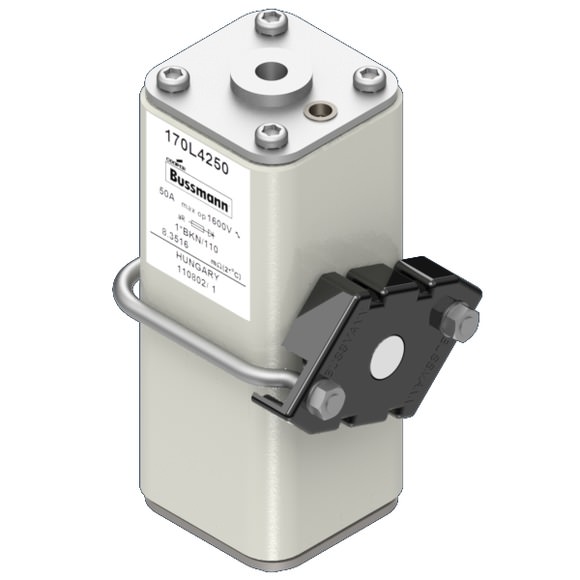 Bussmann. Предохранитель, высокая скорость, 160 A, AC 660 V, size 00, 30 x 51 x 98 мм, aR, DIN, IEC, одинарный индикатор - 170L4222
