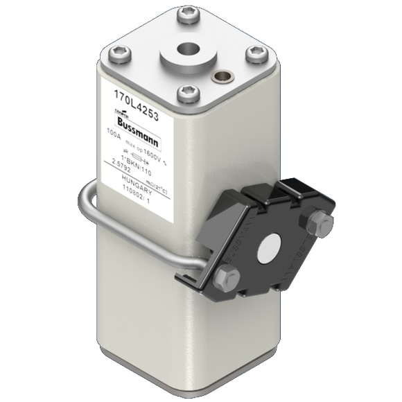 Bussmann. Предохранитель, высокая скорость, 100 A, AC 1600 V, compact size 1, 43 x 63 x 110 мм, aR, IEC, одинарный индикатор - 170L4253