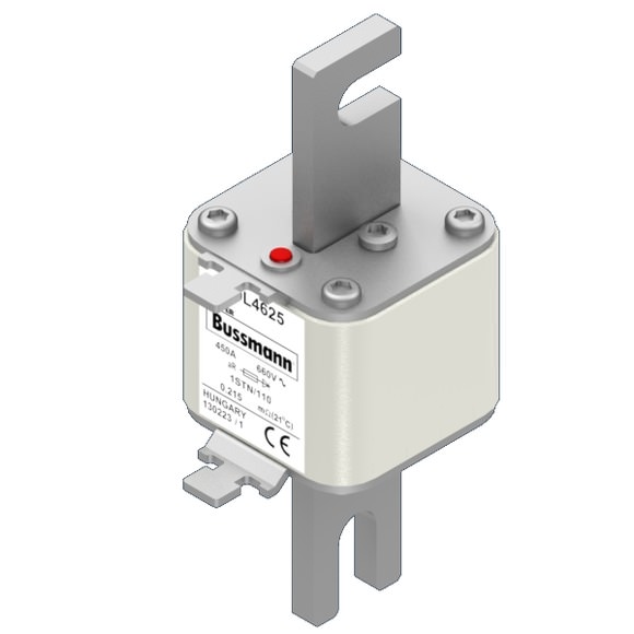 Bussmann. Предохранитель, высокая скорость, 450 A, AC 660 V, Size 1, 51 x 51 x 140 мм, aR, DIN, IEC, одинарный индикатор - 170L4625
