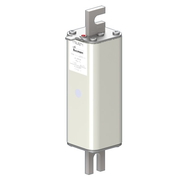 Bussmann. Предохранитель, высокая скорость, 160 A, AC 2000 V, Size 1, 51 x 51 x 198 мм, aR, DIN, IEC, одинарный индикатор - 170L5271