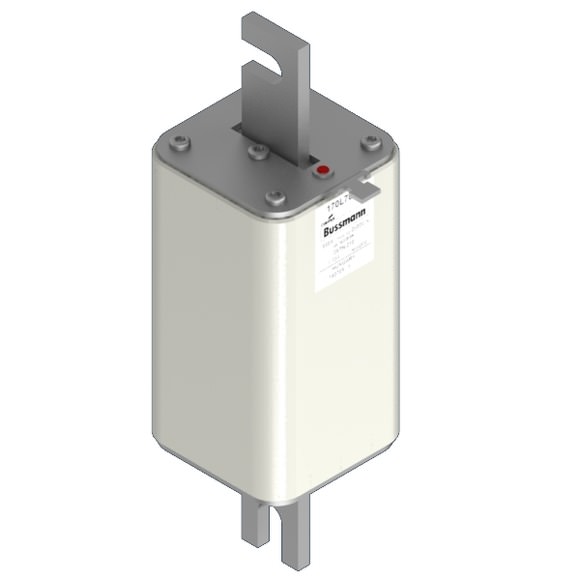 Bussmann. Предохранитель, высокая скорость, 550 A, AC 2000 V, Size 3, 76 x 76 x 241 мм, aR, IEC, одинарный индикатор - 170L7000