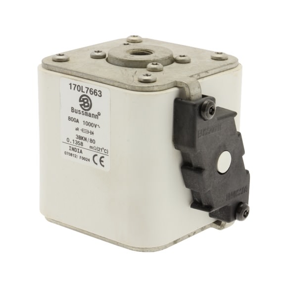 Bussmann. Предохранитель, высокая скорость, 800 A, AC 1000 V, Size 3, 76 x 92 x 83 мм, aR, IEC, одинарный индикатор - 170L7663