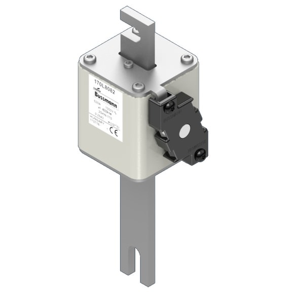 Bussmann. Предохранитель, высокая скорость, 500 A, AC 1500 V, Size 2, 59 x 77 x 168 мм, aR, DIN, IEC, одинарный индикатор - 170L8087