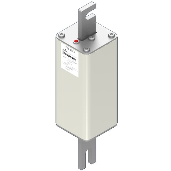 Bussmann. Предохранитель, высокая скорость, 400 A, AC 2000 V, Size 2, 61 x 61 x 247 мм, aR, IEC, одинарный индикатор - 170L8125