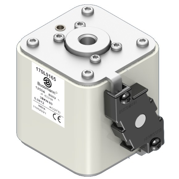 Bussmann. Предохранитель, высокая скорость, 1250 A, AC 800 V, Size 3, 76 x 92 x 83 мм, aR, IEC, одинарный индикатор - 170L9165