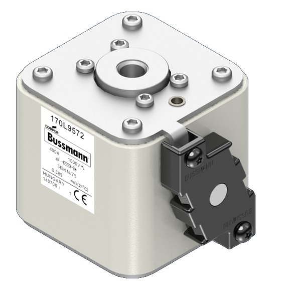Bussmann. Предохранитель, высокая скорость, 400 A, AC 1000 V, Size 3, 76 x 92 x 75 мм, aR, IEC, одинарный индикатор - 170L9572