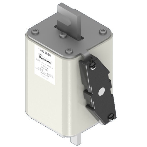 Bussmann. Предохранитель, высокая скорость, 630 A, AC 1600 V, Size 3, 74 x 92 x 171 мм, aR, IEC, одинарный индикатор - 170L9860