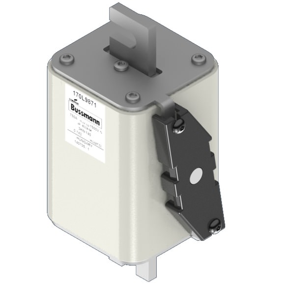 Bussmann. Предохранитель, высокая скорость, 750 A, AC 1500 V, Size 3, 74 x 92 x 171 мм, aR, IEC, одинарный индикатор - 170L9871