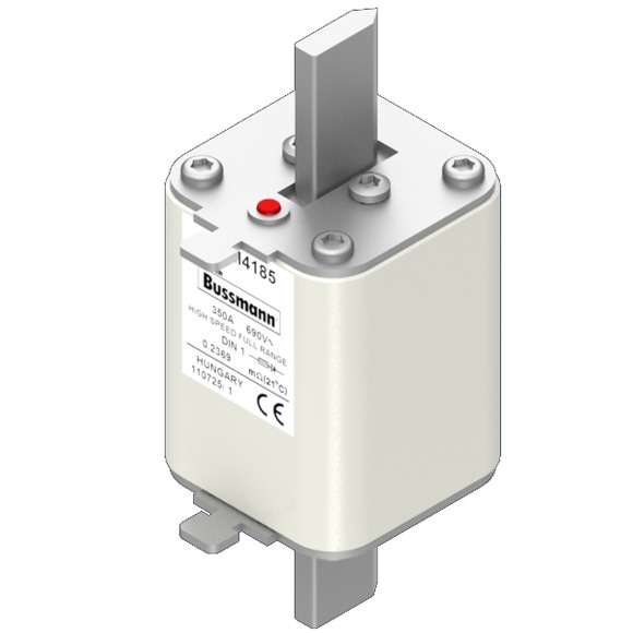 Bussmann. Предохранитель, высокая скорость, 350 A, AC 690 V, DIN 1, 52 x 66 x 135 мм, gR, DIN, IEC, одинарный индикатор - 170M4185