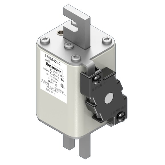 Bussmann. Предохранитель, высокая скорость, 350 A, AC 1250 V, size 1, 53 x 69 x 138 мм, aR, DIN, IEC, одинарный индикатор - 170M4242