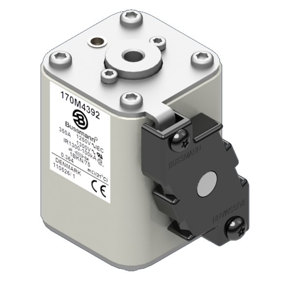 Bussmann. Предохранитель, высокая скорость, 350 A, AC 1250 V, size 1, 53 x 69 x 74 мм, aR, IEC, UL, одинарный индикатор - 170M4392