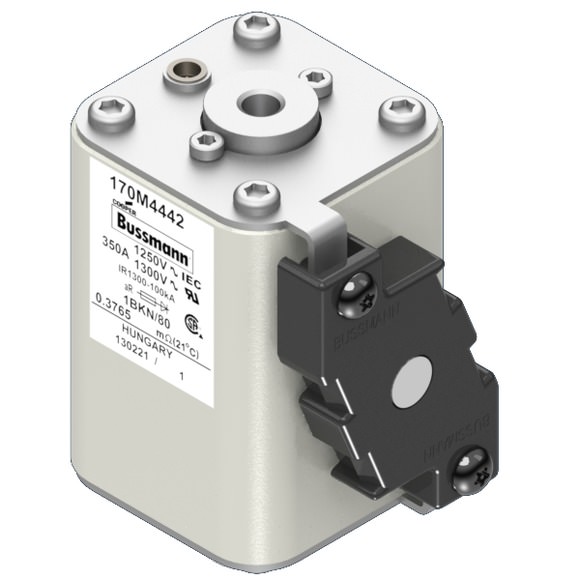 Bussmann. Предохранитель, высокая скорость, 350 A, AC 1250 V, size 1, 53 x 69 x 80 мм, aR, IEC, UL, одинарный индикатор - 170M4442