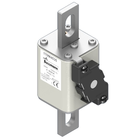 Bussmann. Предохранитель, высокая скорость, 350 A, AC 1000 V, size 1, 51 x 68 x 102 мм, aR, IEC, одинарный индикатор - 170M4535