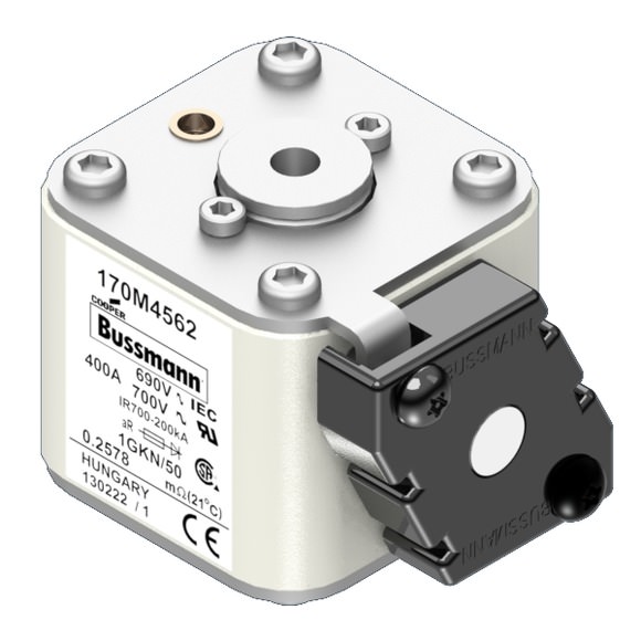 Bussmann. Предохранитель, высокая скорость, 450 A, AC 690 V, size 1, 53 x 69 x 51 мм, aR, IEC, UL, одинарный индикатор - 170M4563
