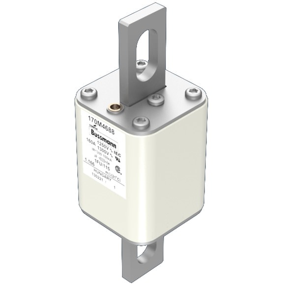 Bussmann. Предохранитель, высокая скорость, 160 A, AC 1250 V, size 1, 53 x 69 x 160 мм, aR, IEC, UL - 170M4688