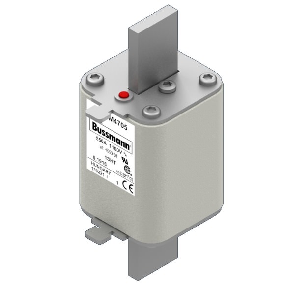 Bussmann. Предохранитель, высокая скорость, 450 A, AC 1250 V, size 1, 53 x 63 x 135 мм, aR, IEC, одинарный индикатор - 170M4707