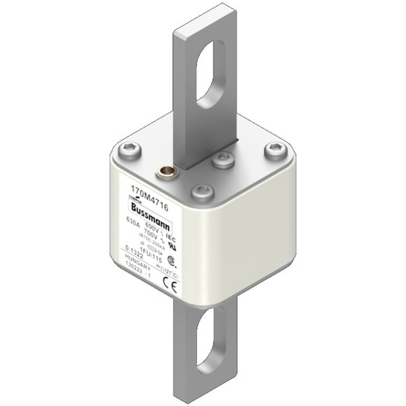 Bussmann. Предохранитель, высокая скорость, 630 A, AC 690 V, size 1, 53 x 69 x 136 мм, aR, IEC, UL - 170M4716