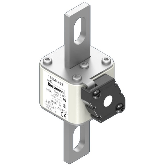 Bussmann. Предохранитель, высокая скорость, 400 A, AC 690 V, size 1, 53 x 69 x 136 мм, aR, IEC, UL, одинарный индикатор - 170M4762