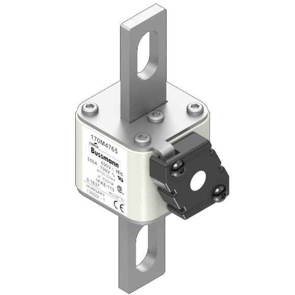 Bussmann. Предохранитель, высокая скорость, 550 A, AC 690 V, size 1, 53 x 69 x 136 мм, aR, IEC, UL, одинарный индикатор - 170M4765